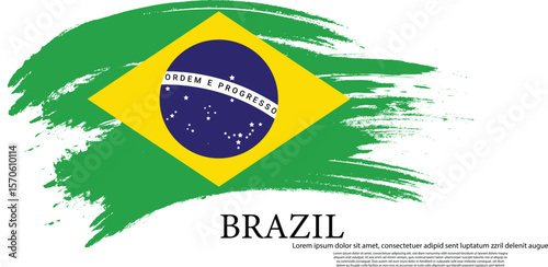 Brushstroke Brazilian Flag Design, Perfect for Patriotic Projects.