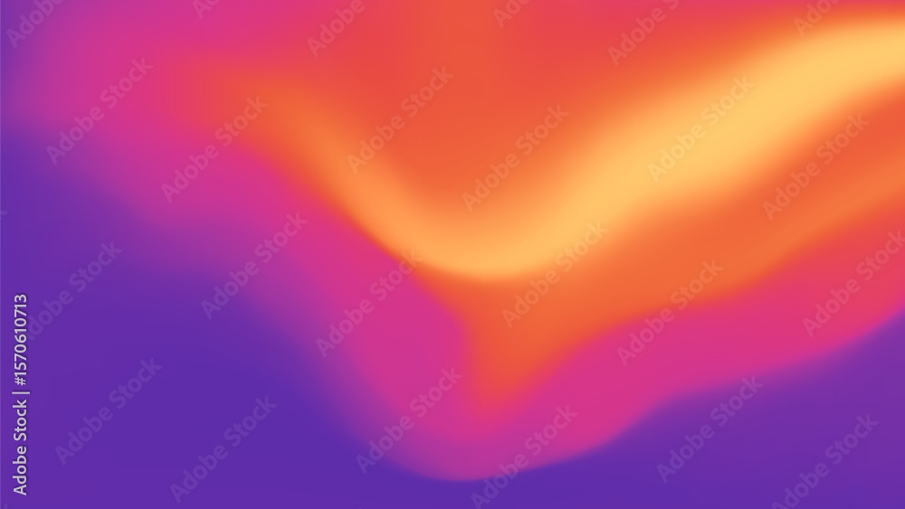 Autumn Color Gradation Background with Warm Purple and Yellow Gradient. Abstract Fall Pattern for Thanksgiving Poster or Organic Wallpaper Design. Soft Sunset Light with Modern Orange Vector Leaves.
