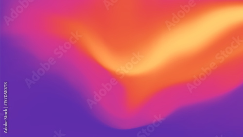 Autumn Color Gradation Background with Warm Purple and Yellow Gradient. Abstract Fall Pattern for Thanksgiving Poster or Organic Wallpaper Design. Soft Sunset Light with Modern Orange Vector Leaves.