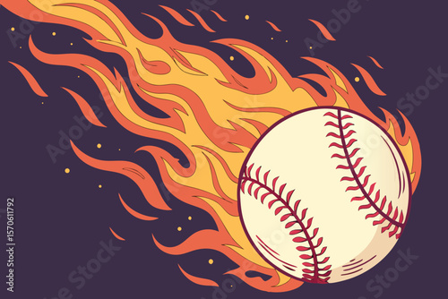 baseball ball on fire, dynamic flames, dramatic lighting, dark background, highly detailed, cinematic, vibrant colors, realistic, epic, dramatic
