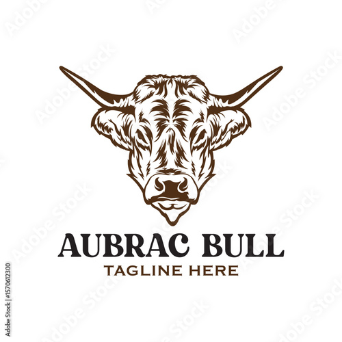 Aubrac bull vector illustration, perfect for farm logo