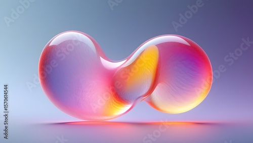 abstract glass object with colorful light refraction.