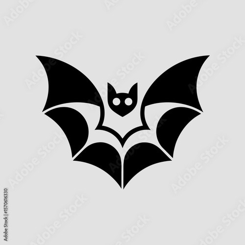 Stylish Black Bat Vector Illustration, Halloween Design