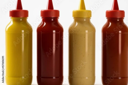 ketchup and mustard bottles