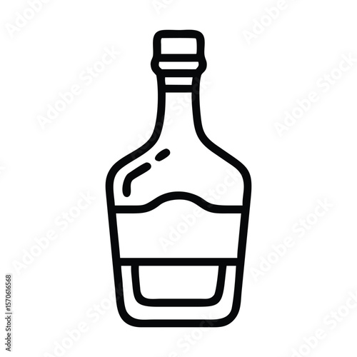 Vintage Bottle Silhouette Illustration