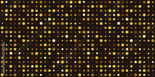 Endless golden glitter background. Gold Sequins, Seamless Pattern. Different sized round gold points  repeating texture. Technology wallpaper. Abstract retro wallpaper. Vector illustration