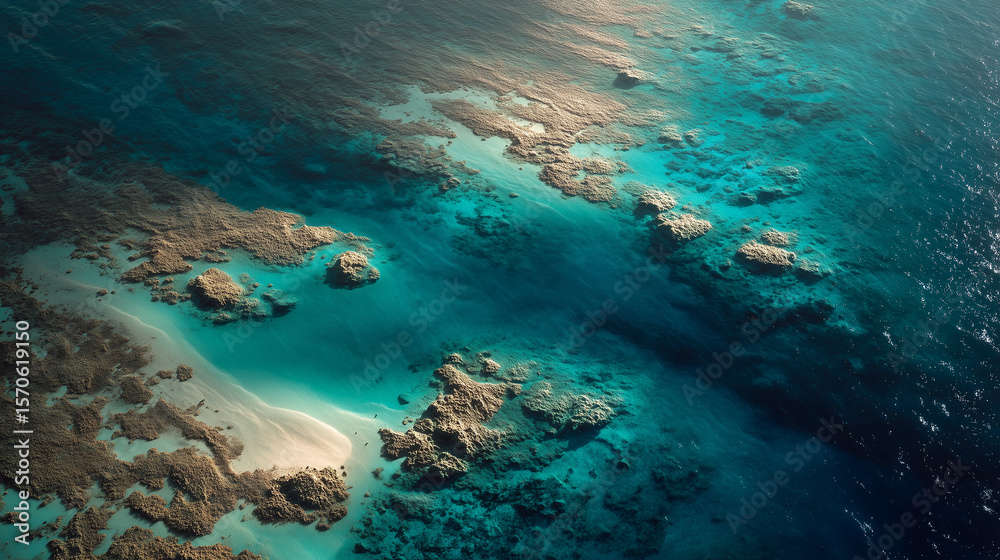 Fototapeta premium Coral reef viewed from above