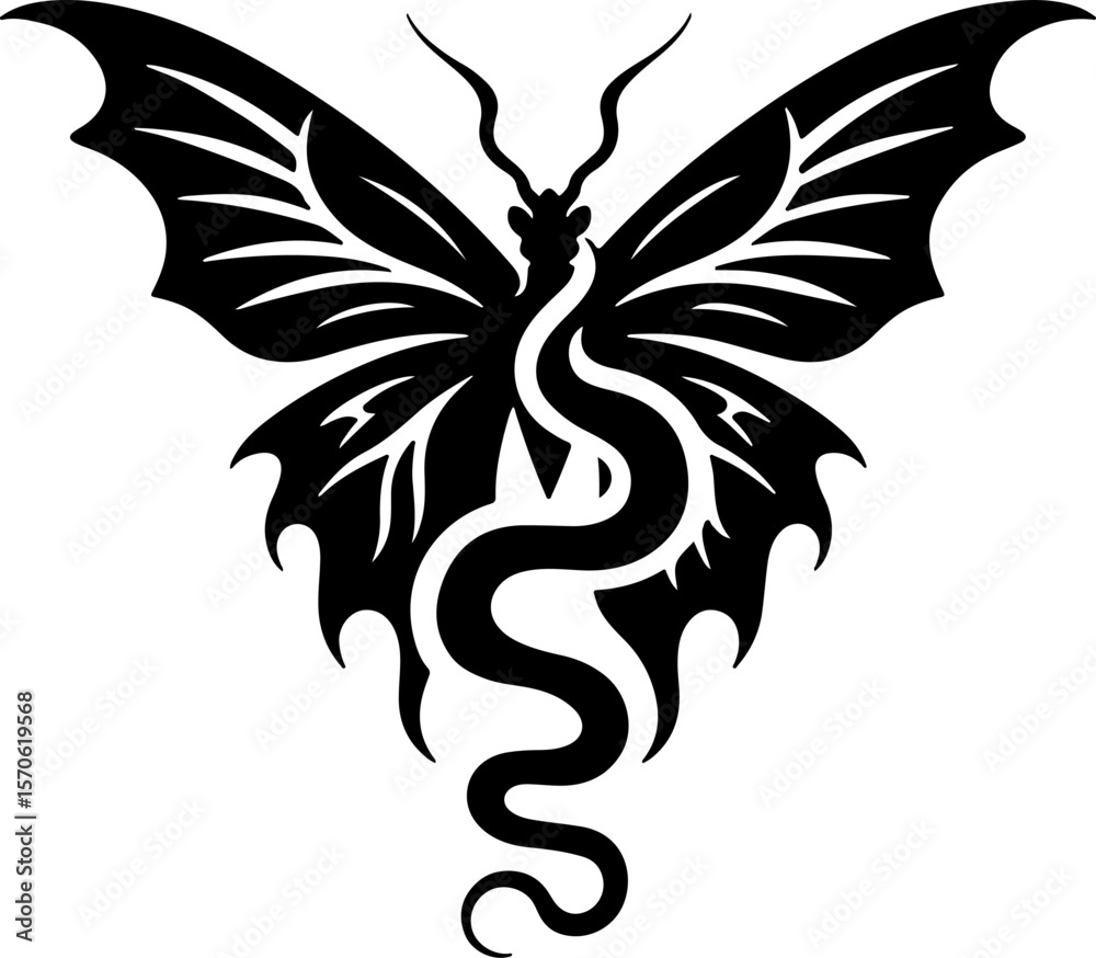 Fototapeta premium Tribal Butterfly Serenity tattoo design