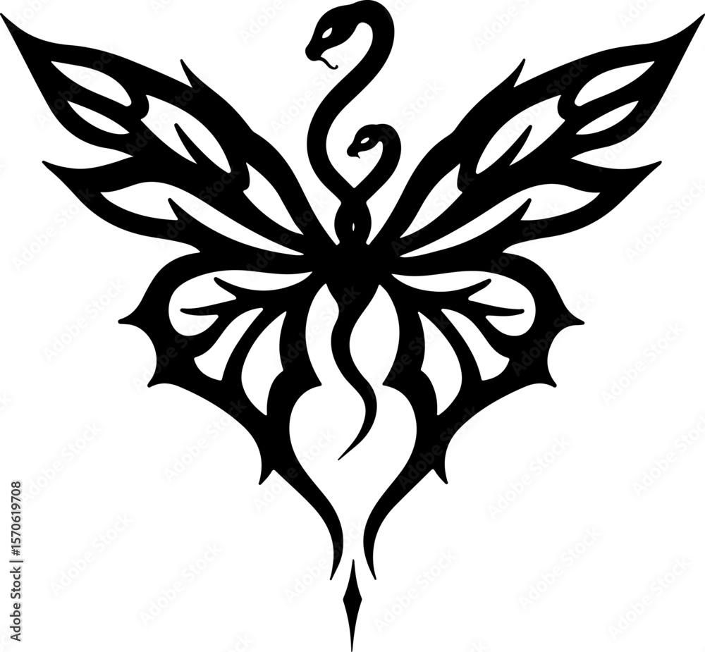 Obraz premium Tribal Butterfly Serenity tattoo design