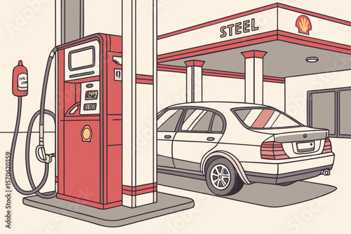 red gas pump,fuel station,gasoline pump,fuel dispenser,petrol station,energy,oil,fuel,automobile,transportation,realistic,3d,high detail