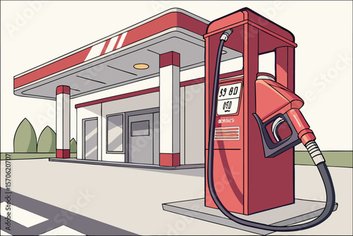 red gas pump,fuel station,gasoline pump,fuel dispenser,petrol station,energy,oil,fuel,automobile,transportation,realistic,3d,high detail