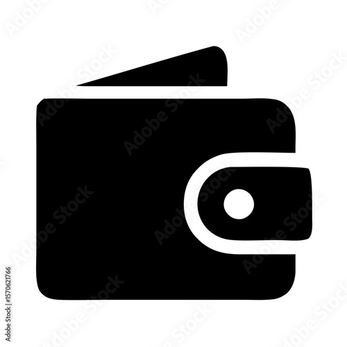 Minimalist Black and White Wallet Icon Financial Instrument Graphic Element
