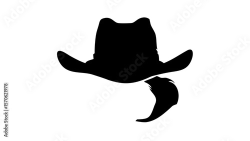 Cowboy Hat Vector - Western Rodeo Silhouette Clipart Illustration
