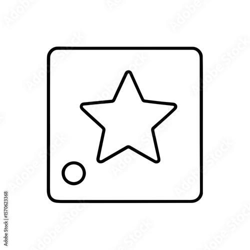Stencil icon with star cutout in square – outline