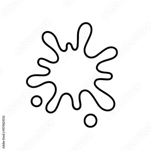 Ink blot icon representing creative paint splash – outline