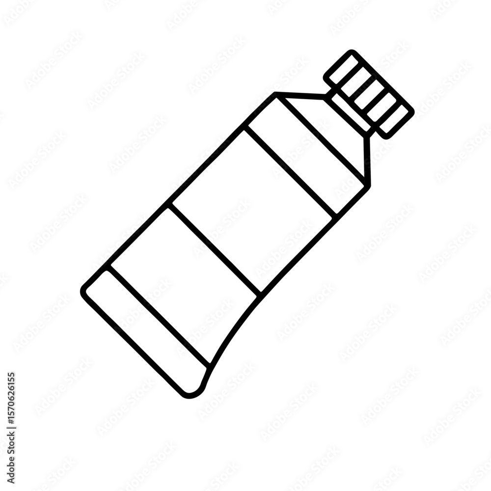 Paint tube icon representing art supplies – outline Paint tube icon representing art supplies – outline