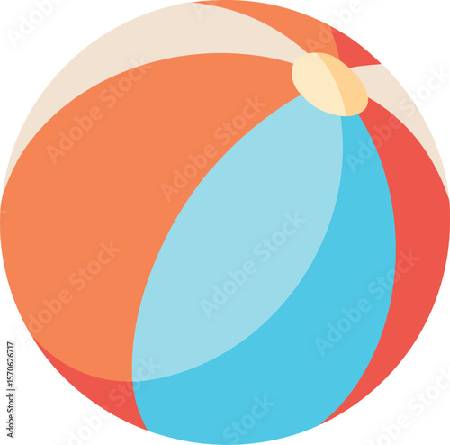 Bouncy Beach Ball Vector Illustration with Soft Light