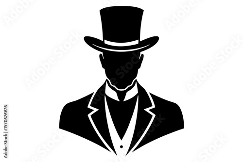 Man Silhouette, Top Hat, Suit