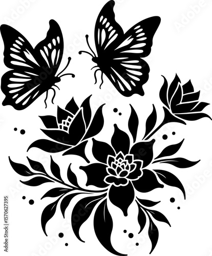 Viper Butterfly Tribal Tattoo Design vector bundle