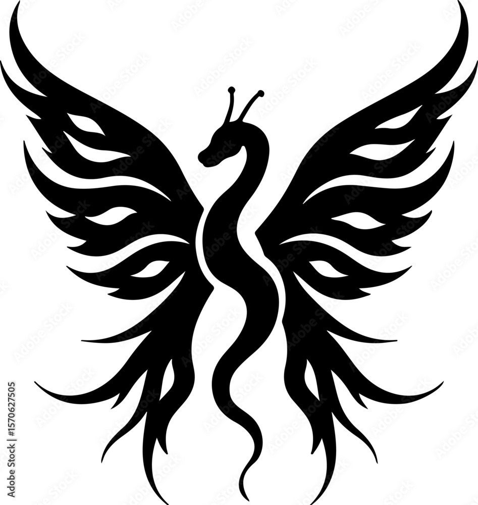 Obraz premium Viper Butterfly Tribal Tattoo Design vector bundle