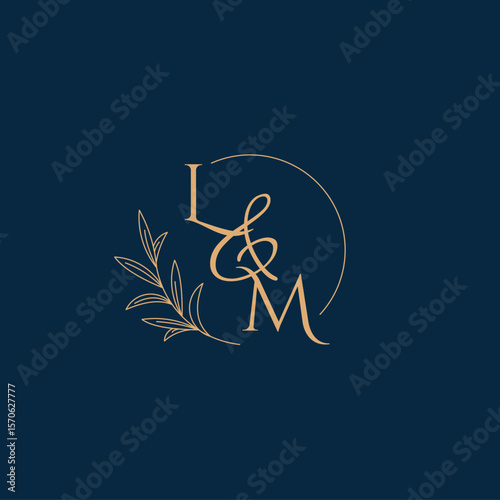 LM Initial Wedding Monogram Logo with Minimalistic Style