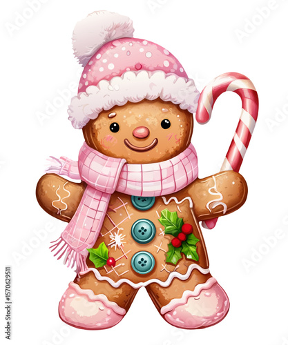 Pink Sweet Cute Christmas Sublimation Clipart isolated with transparent background