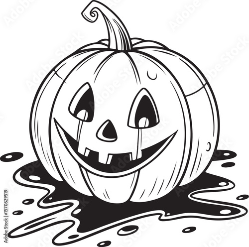Hand Drawn Halloween Pumpkin SVG Black and White Mega Bundle Spooky Illustration Clipart Set Vector Cut file for Cricut Digital Download PNG