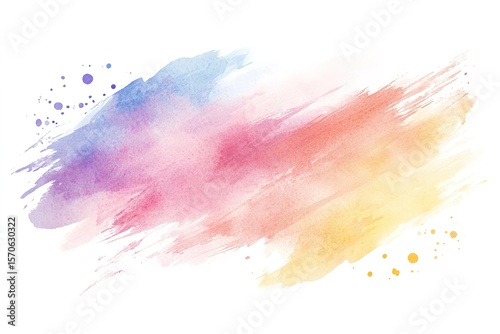 Watercolor brush strokes in various colors