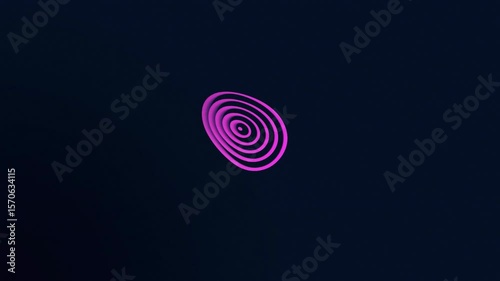 Abstract pink purple wavy lines seamless motion, Hypnotic radio wave loop motion graphics isolated on dark background. 