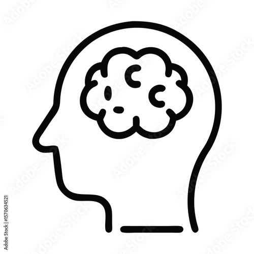 Human brain line icon