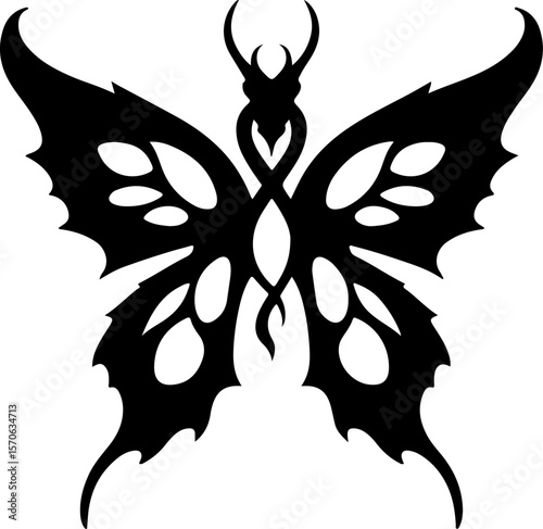 Butterfly and Snake Caduceus Symbol vector tattoos