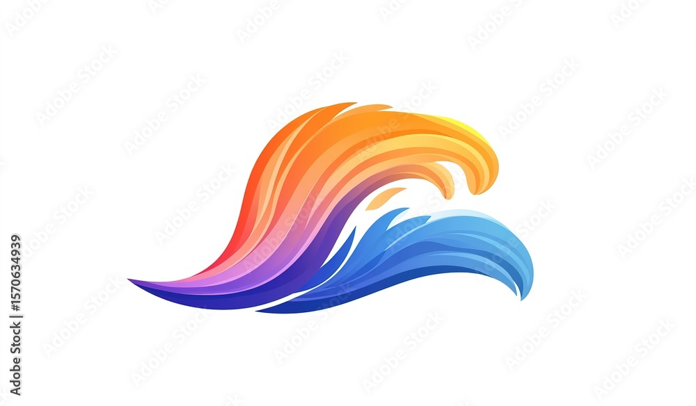 Obraz premium colorful wave vector on white background