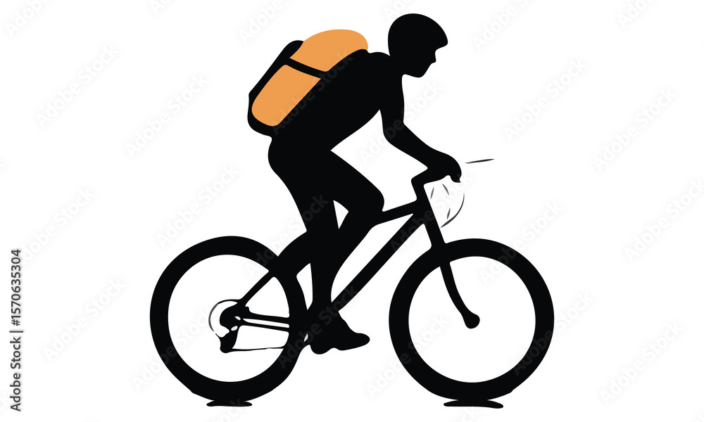 Fototapeta premium Bike ride with kids in silhouette