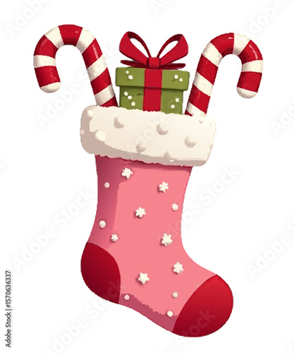 Pink Sweet Cute Christmas Sublimation Clipart isolated with transparent background