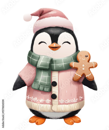 Pink Sweet Cute Christmas Sublimation Clipart isolated with transparent background