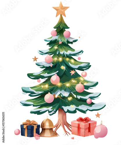 Pink Sweet Cute Christmas Sublimation Clipart isolated with transparent background