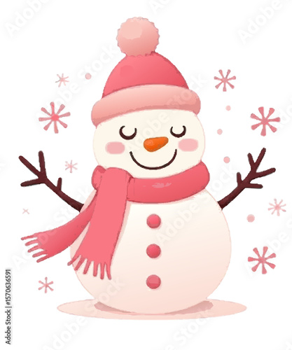 Pink Sweet Cute Christmas Sublimation Clipart isolated with transparent background