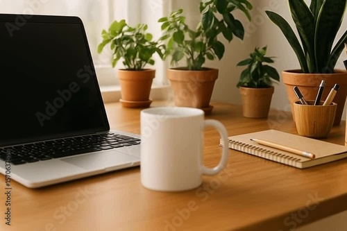 cup of coffee and laptop
