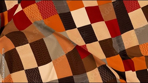  Colorful Autumn Patchwork Fabric Texture(秋色のパッチワーク布テクスチャ)