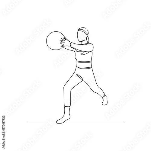 One continuous line drawing of Aerobics illustration. Workout refers to physical exercise or activity performed to improve fitness, strength, or overall health. Sport theme design vector concept.