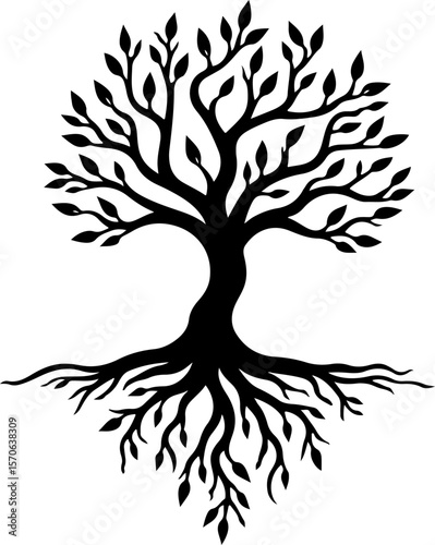 Tree of Life Silhouette Vector Set vector bundle