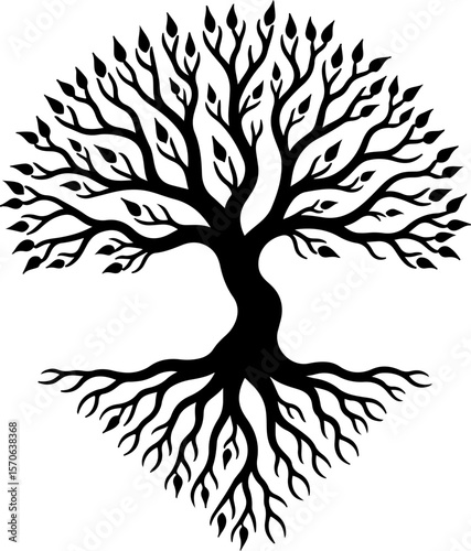 Tree of Life Silhouette Vector Set vector bundle