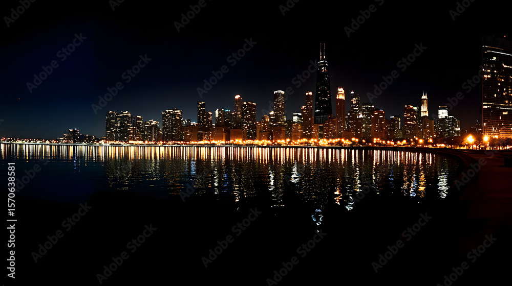 Fototapeta premium Chicago Downtown at Night