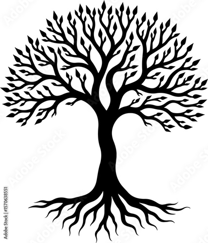 Tree of Life Silhouette Vector Set vector bundle