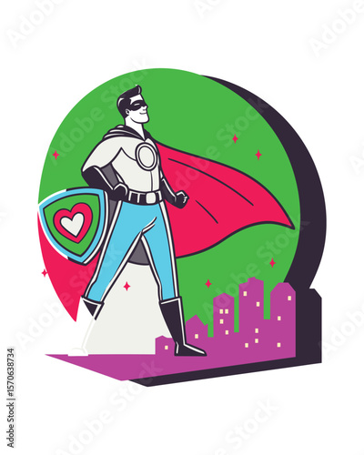 Cartoon vector illustration of a pirate woman with a sword