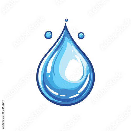 water icon isolated vector, vector style simple color