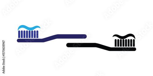 toothbrush icon vector design template in white background.Vector isolated thin line icon of Toothpaste and brush on white background. Linear web pictogram