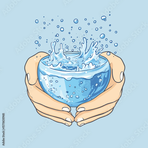 World water day, Save the Water and world, vector style simple color