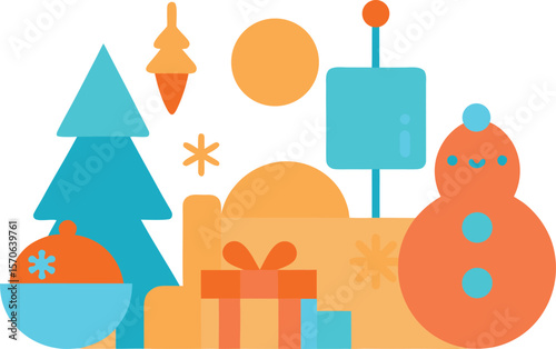 Minimal Holiday Themed Object Pack in Soft Colors