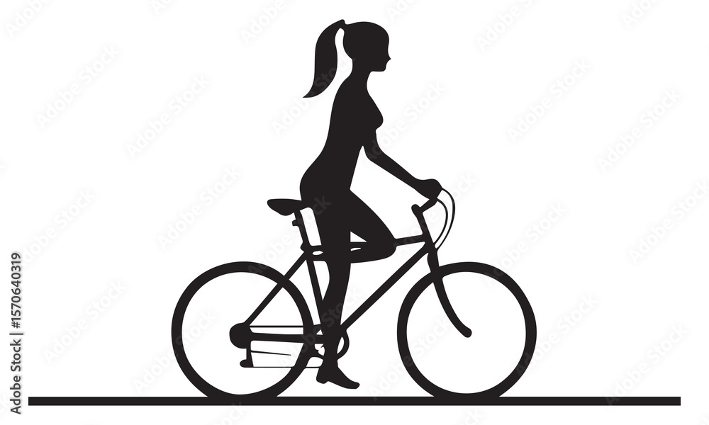 Obraz premium Bike ride with kids in silhouette